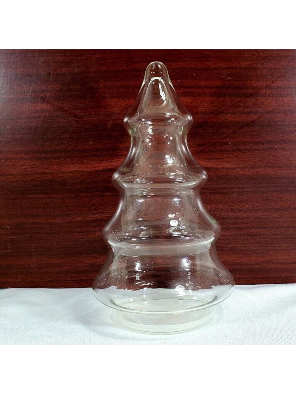 2 Christmas Tree Jars 7.5"  terarrium container holiday decor storage apothecary